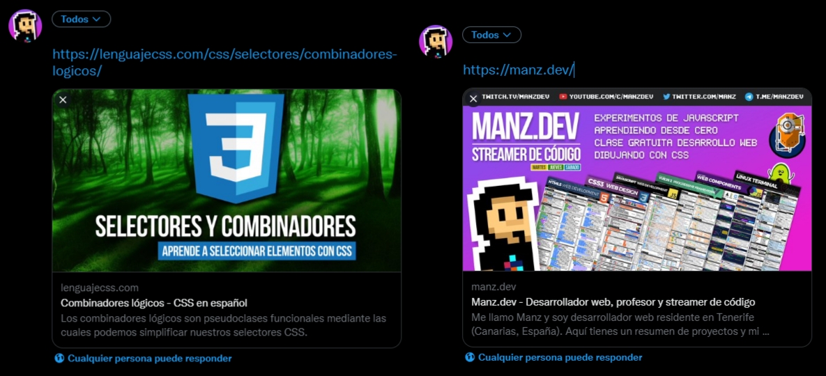 Metadatos sociales: Twitter Cards (Twitter)